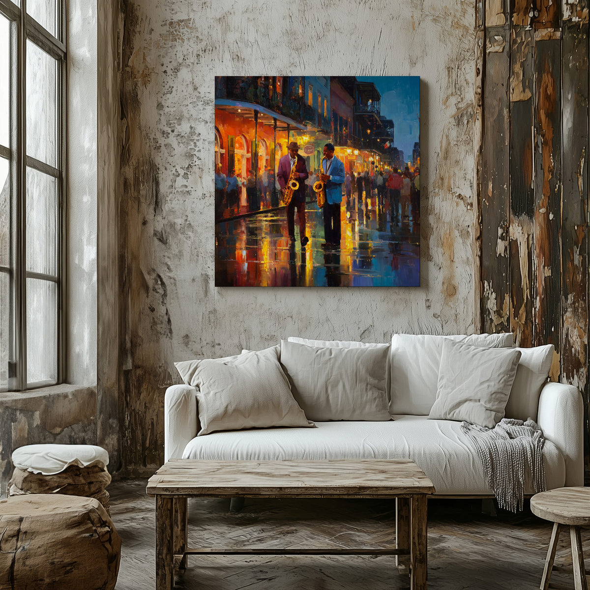 Jazz Musicians Canvas Wall Art – styled room view 6