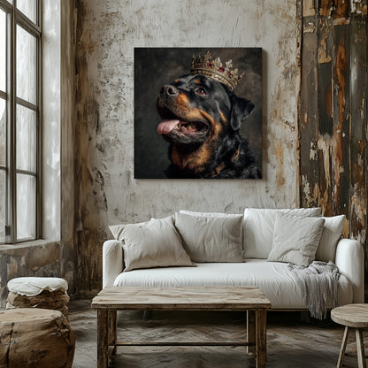 Rottweiler King Canvas Print – styled room view 6