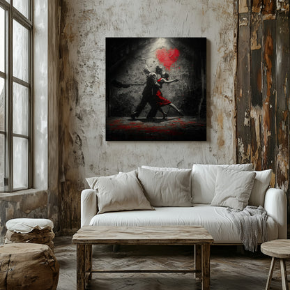 Passionate Tango Canvas Wall Art – styled room view 7