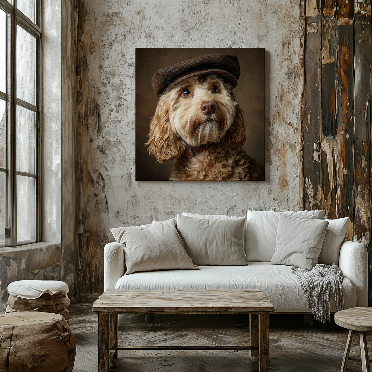 Cockapoo Dog Canvas Print – styled room view 7