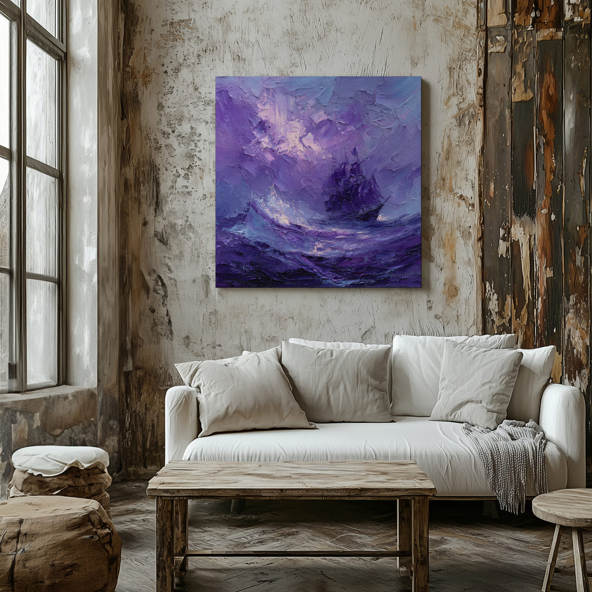 Abstract Purple Seascape Canvas Art — product image 6