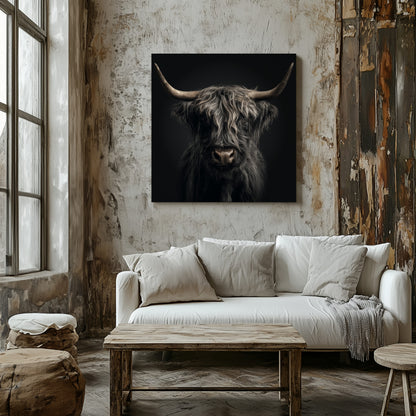 Highland Cow Canvas Print – styled room view 6