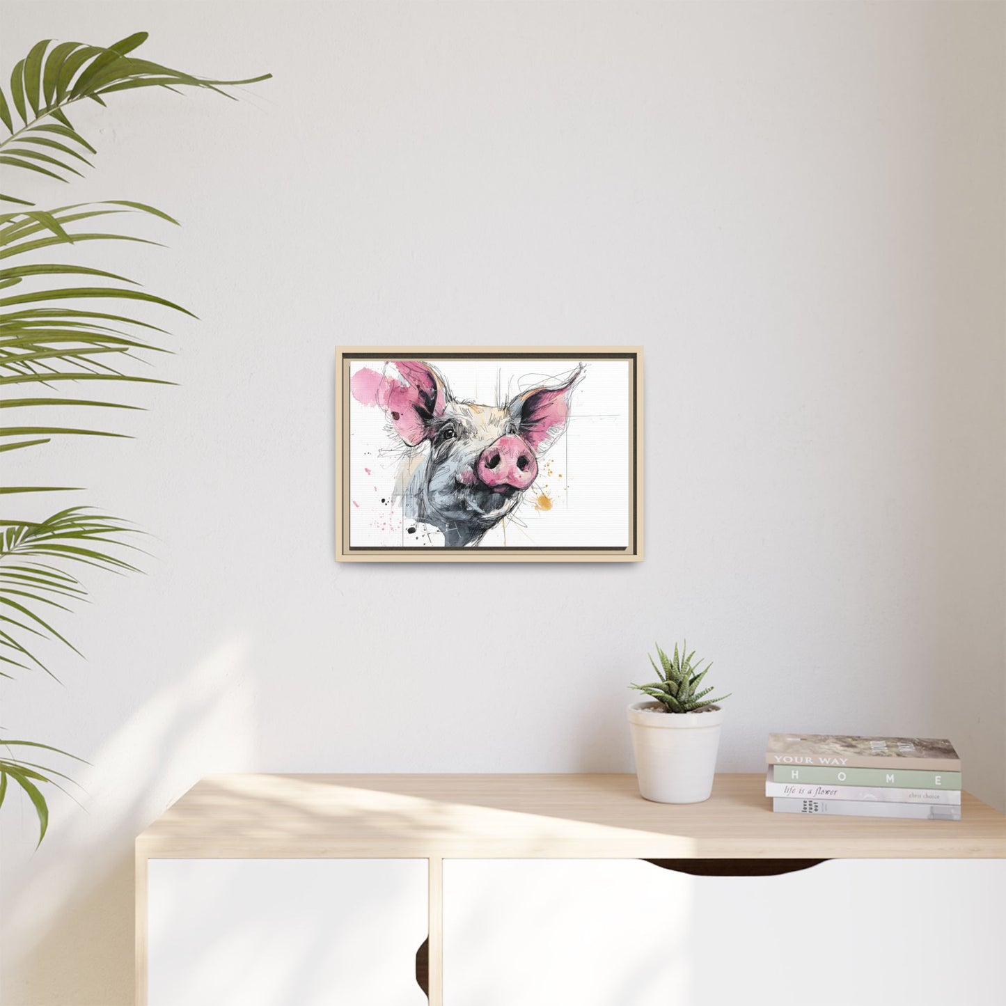 Whimsical Pig Art Print - Playful Farmhouse Decor
