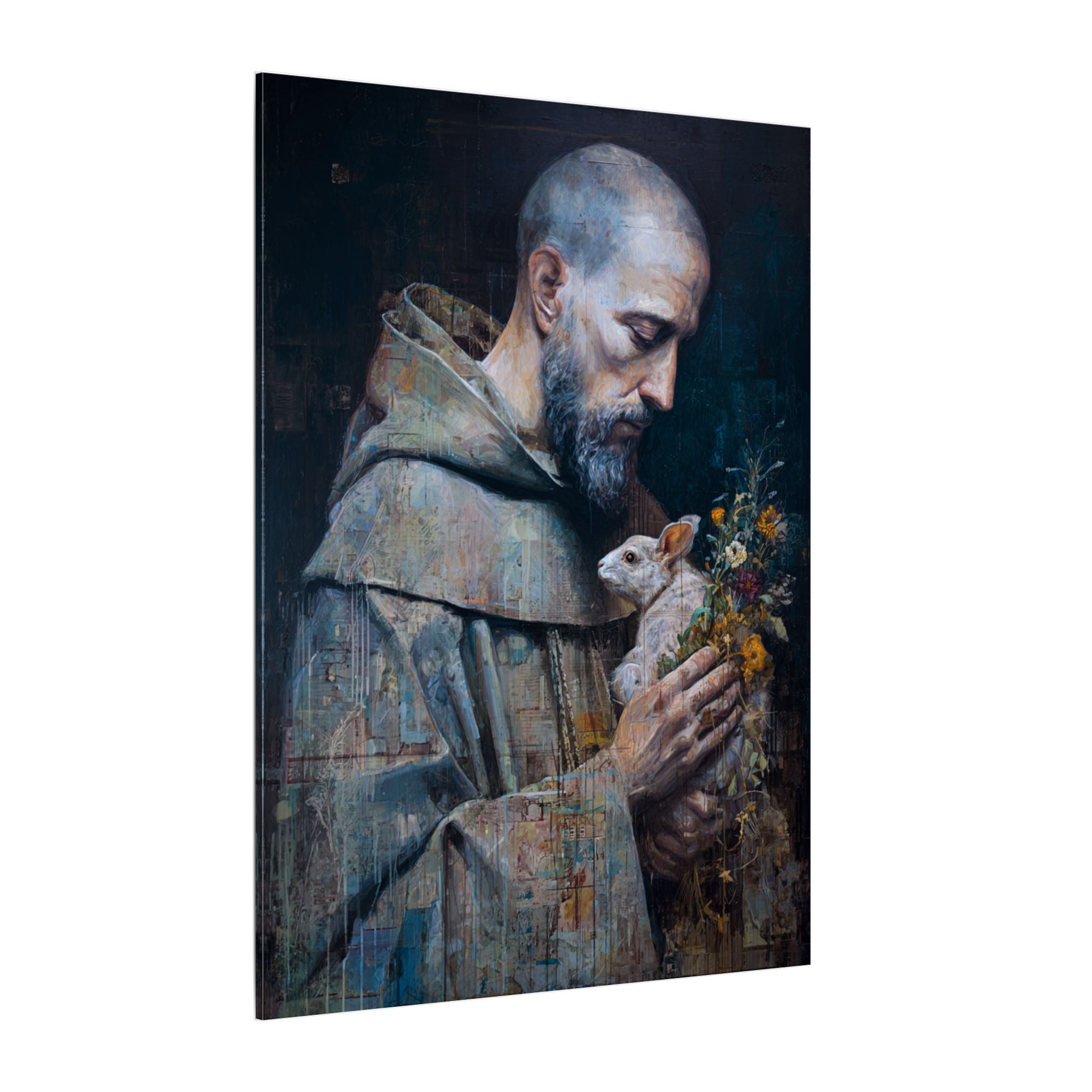 Saint Francis and Rabbit Artwork - Nature Inspired Wall Art