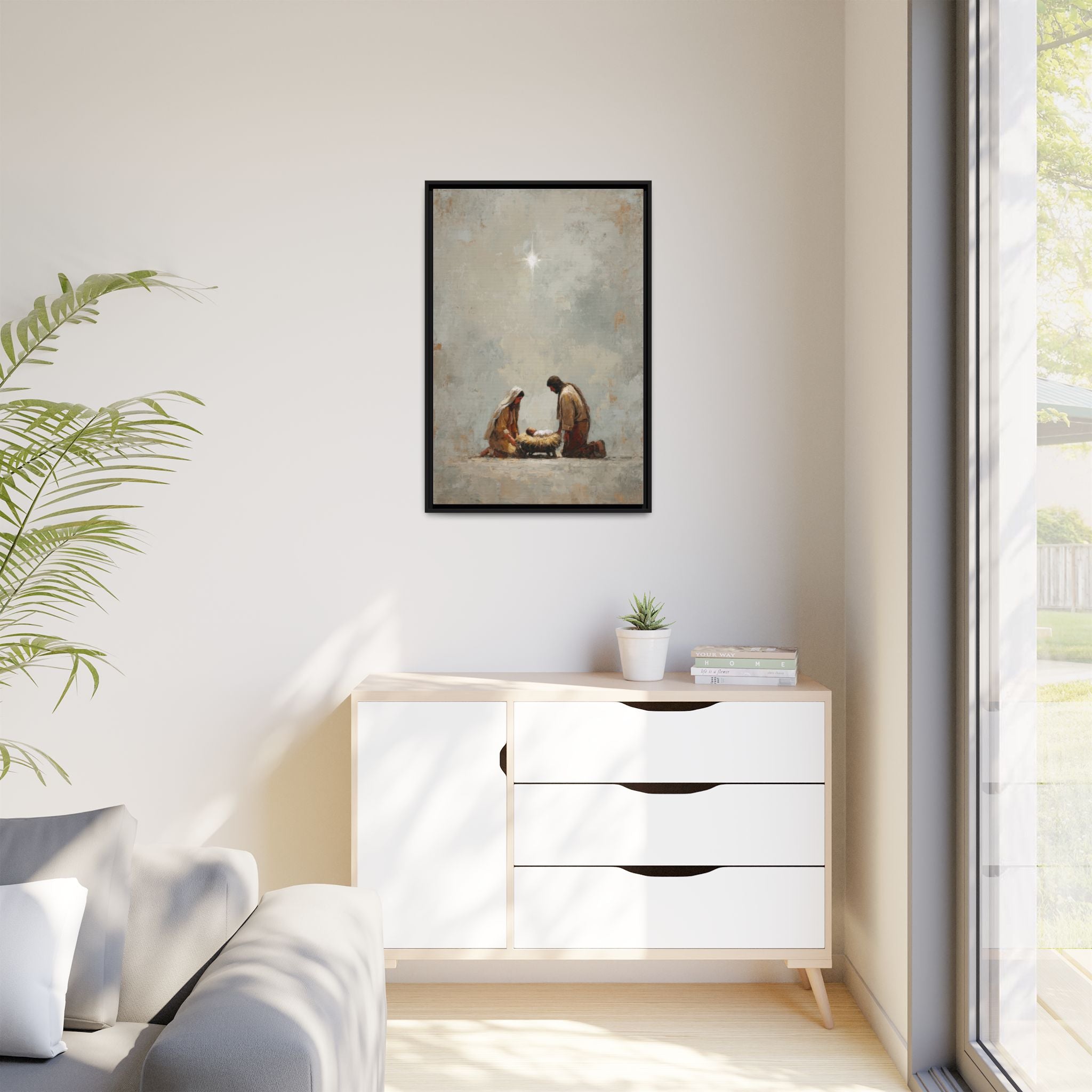 Nativity Scene Art Print - Warm Family Vibes