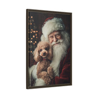 Heartwarming Santa and Poodle Artwork – Holiday Home Décor