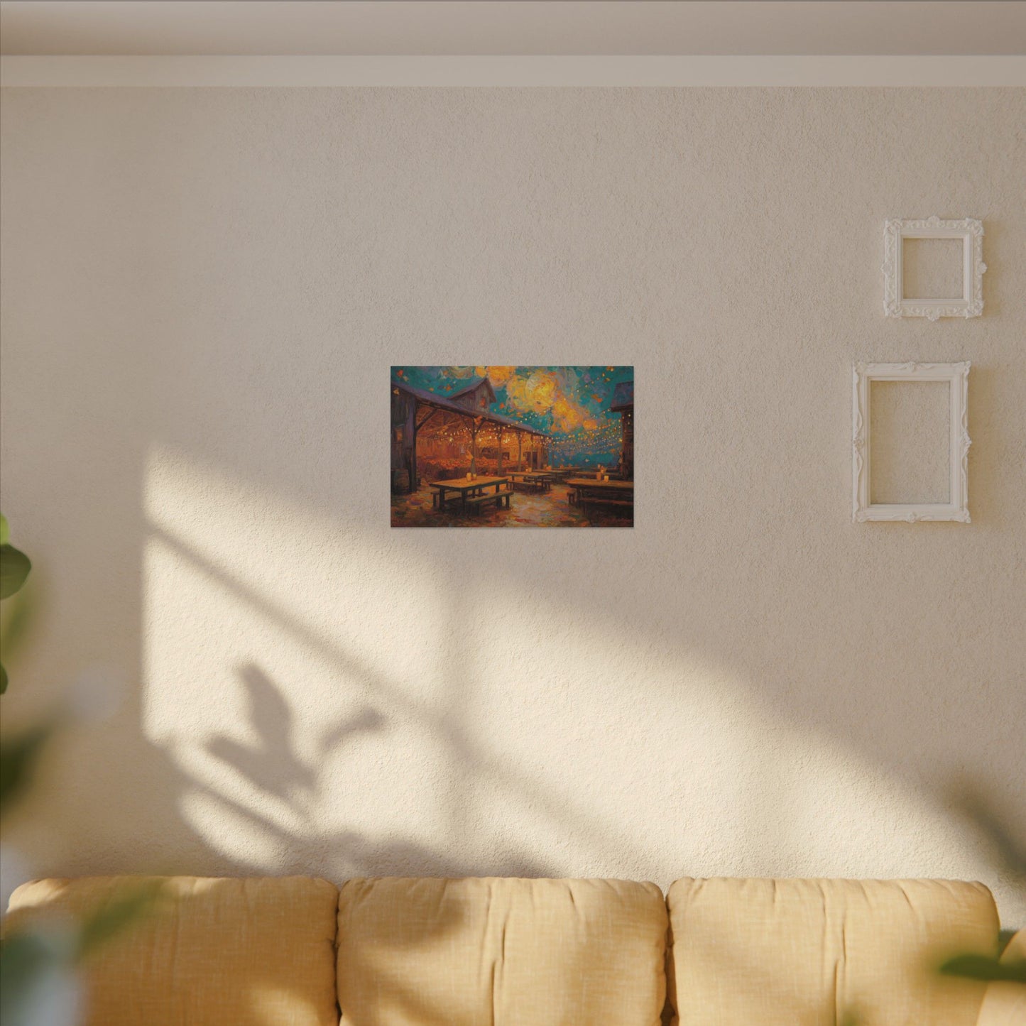 Autumn Festival Night Scene - Colorful Impressionist Art