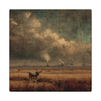 Cattle in Industrial Landscape | Vintage Style Art Print