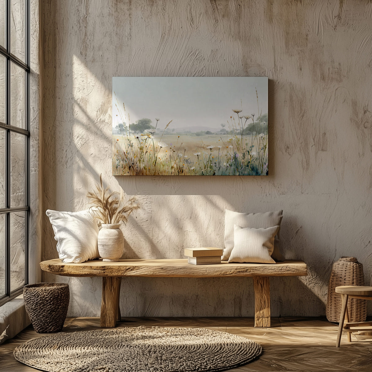Meadow Wildflower Canvas Print – styled room view 6