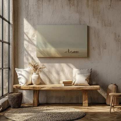 Jesus with Sheep Canvas Wall Art – styled room view 6