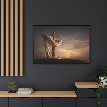 Rustic Cross Wall Art with Draped Fabric | Inspirational Decor