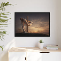 Rustic Cross Wall Art with Draped Fabric | Inspirational Decor