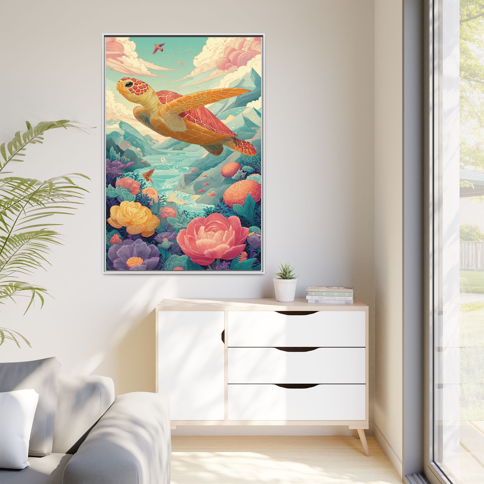 Vibrant Turtle Art | Whimsical Nature Illustration