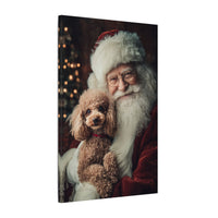 Heartwarming Santa and Poodle Artwork – Holiday Home Décor