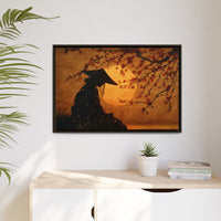 Serene Silhouette of Contemplation | Asian-Inspired Artwork