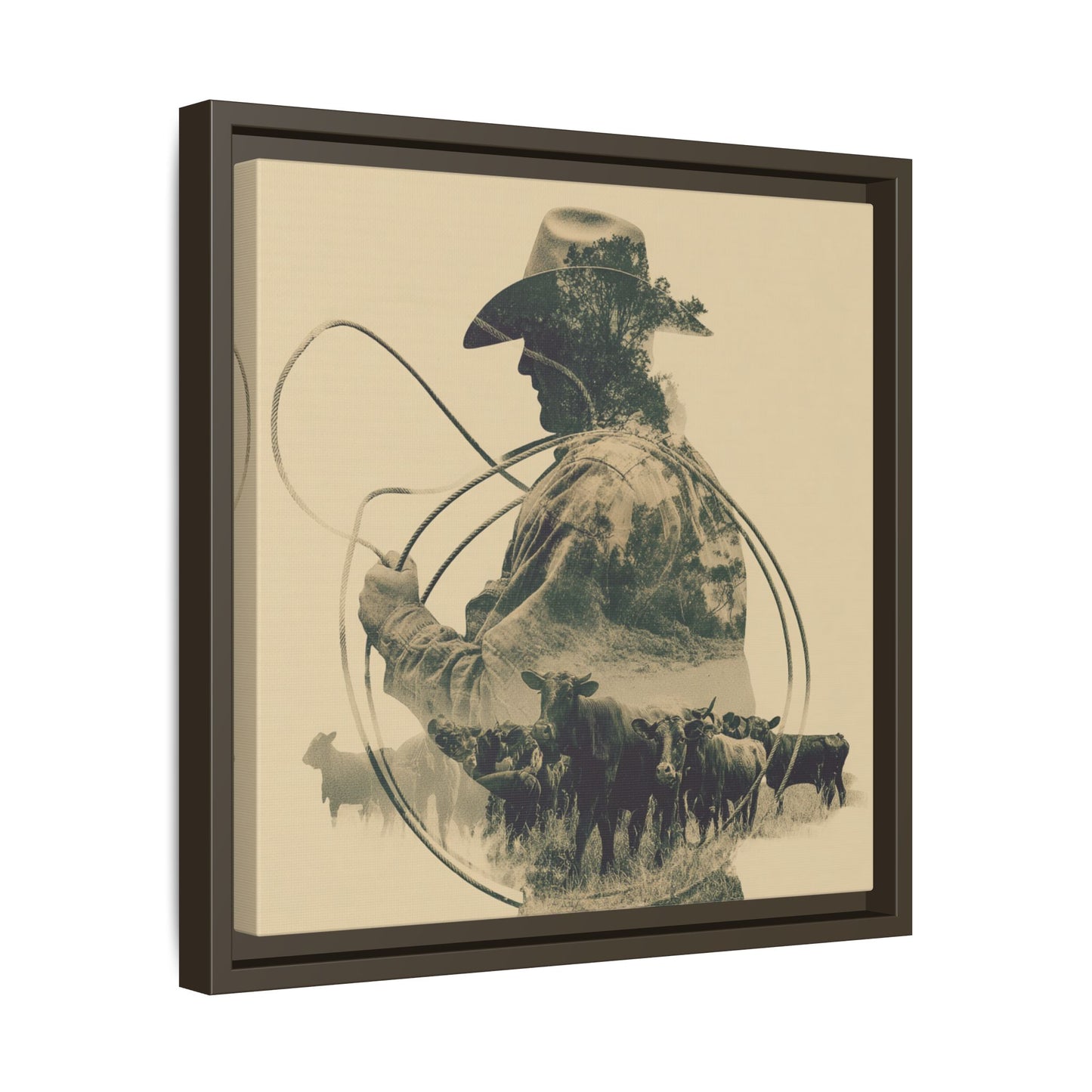 Lone Cowboy Silhouette Art - Vintage Western Charm