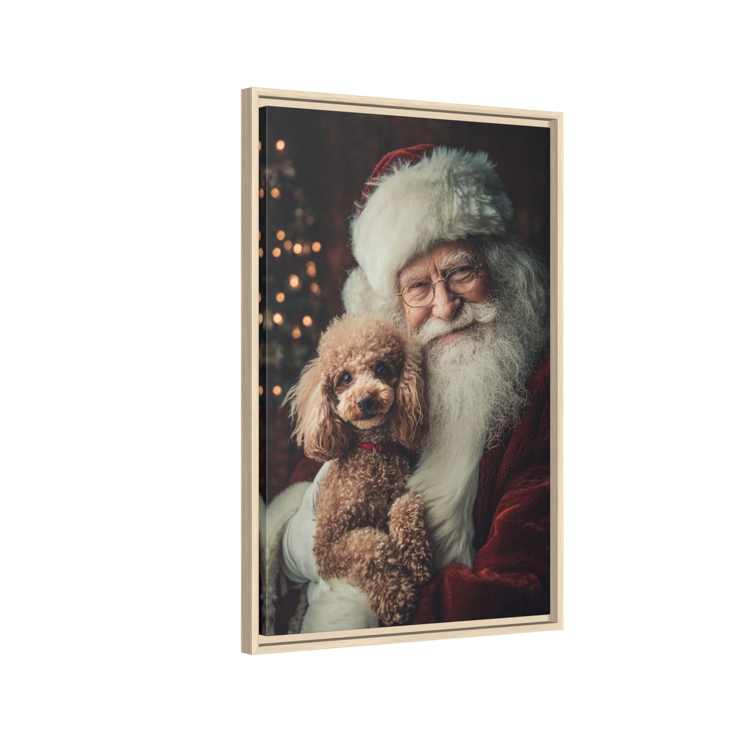 Heartwarming Santa and Poodle Artwork – Holiday Home Décor