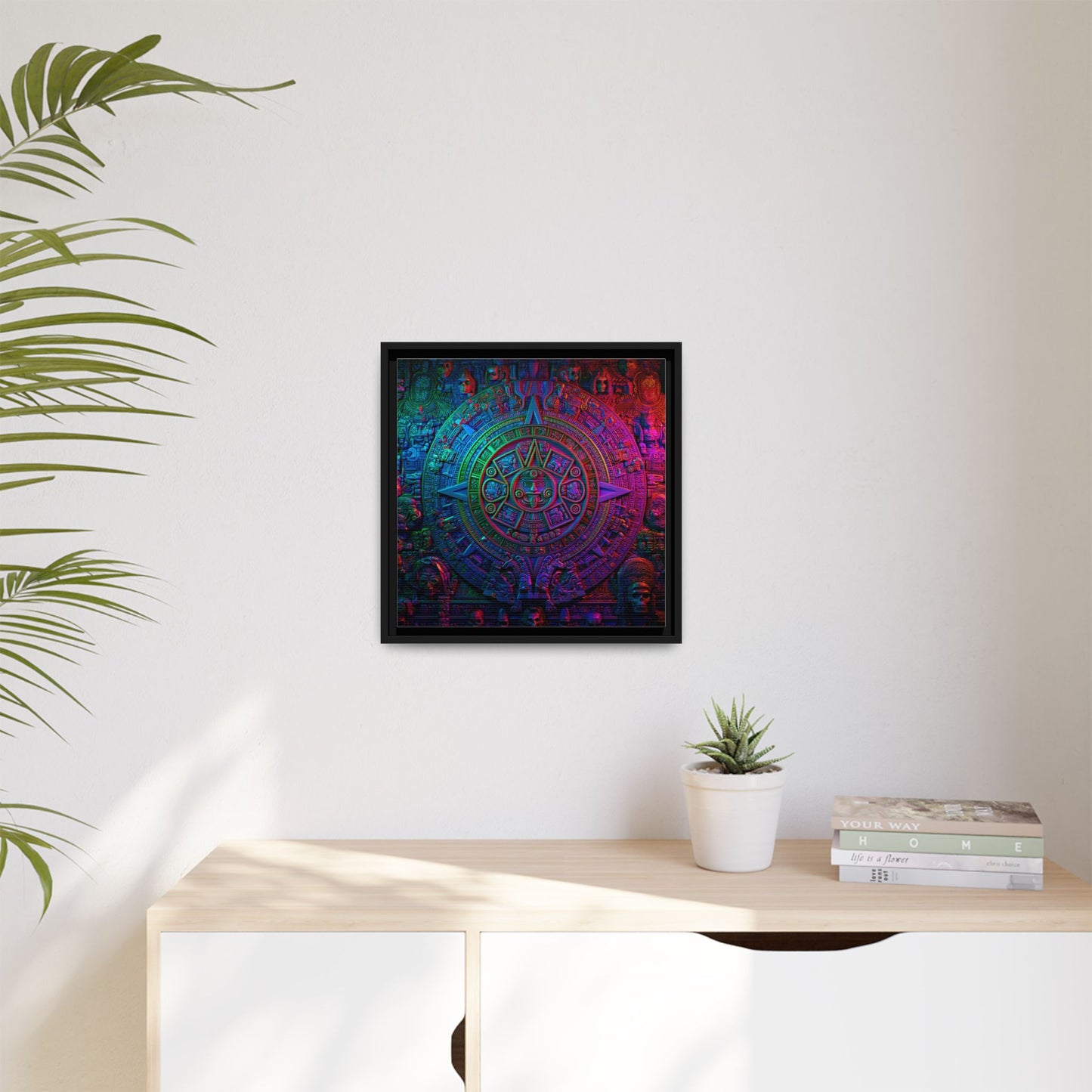 Aztec Mandala Wall Art - Colorful Cultural Decor