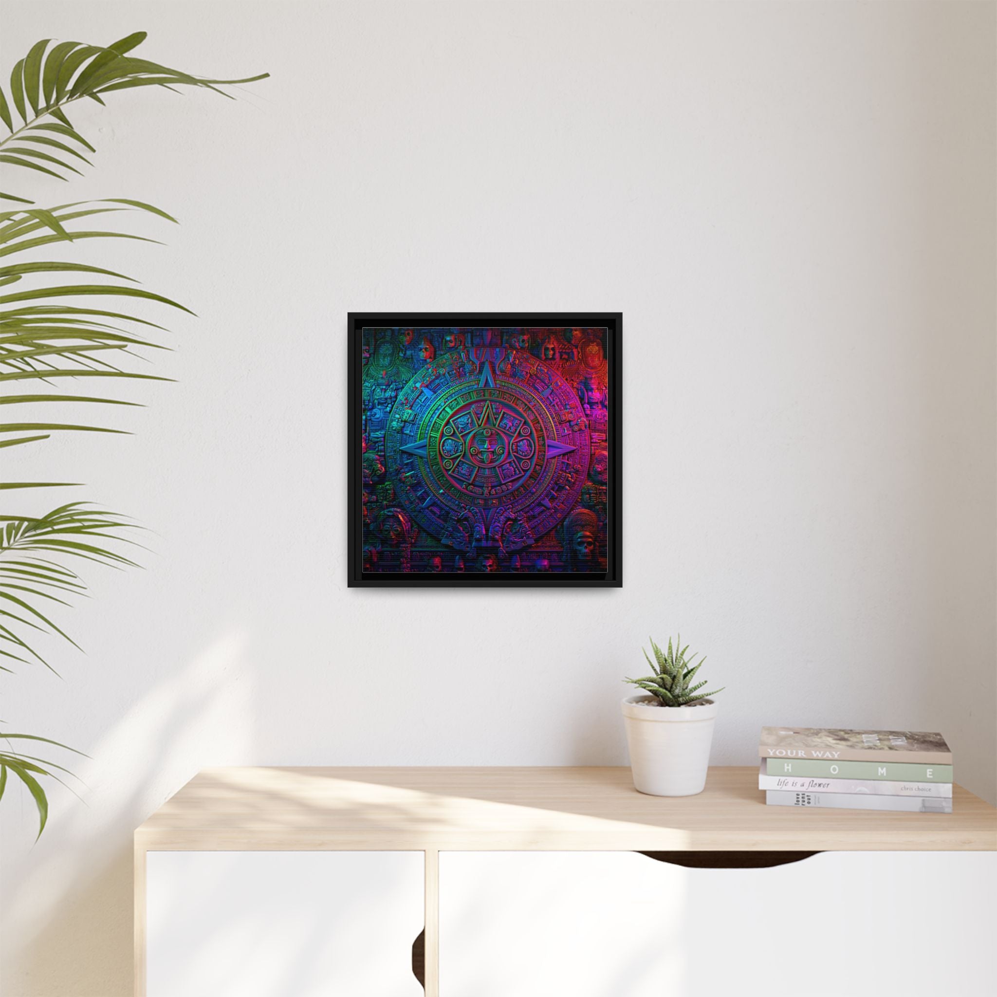 Aztec Mandala Wall Art - Colorful Cultural Decor