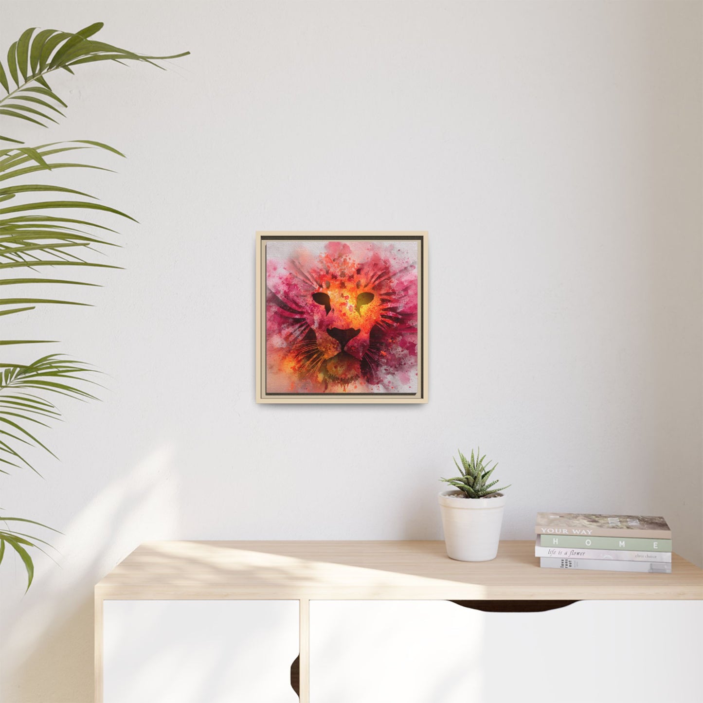 Vibrant Lion Artwork – Bold Watercolor Print
