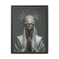 Ethereal Blindfolded Saint Art | Spiritual Home Decor
