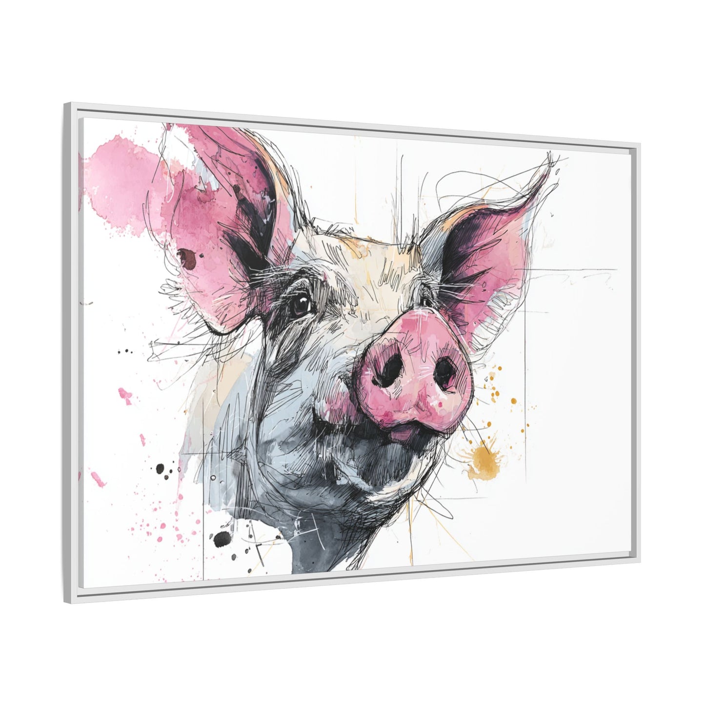 Whimsical Pig Art Print - Playful Farmhouse Decor
