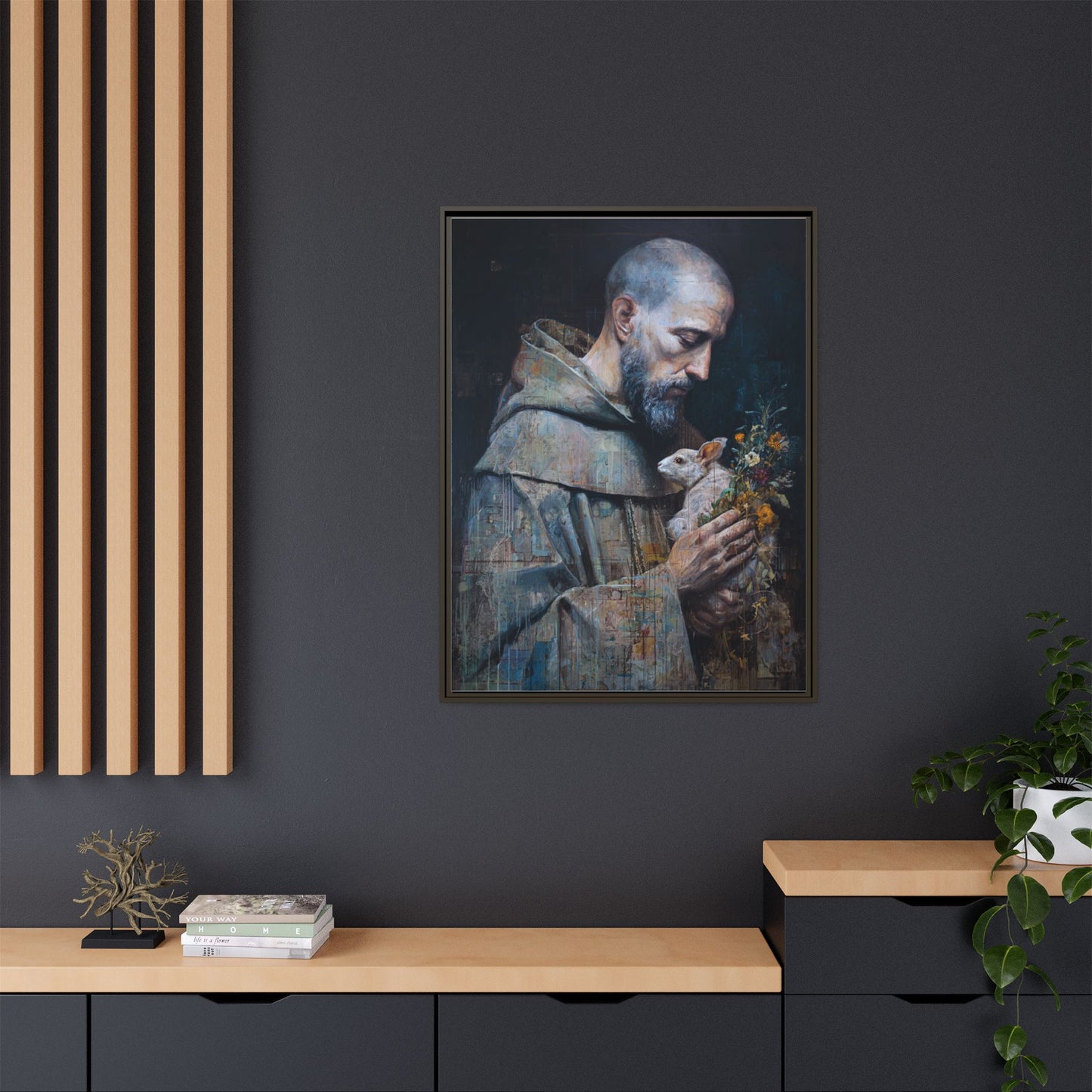 Saint Francis and Rabbit Artwork - Nature Inspired Wall Art
