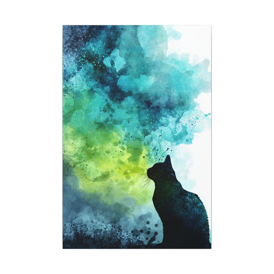 Dreamy Cat Watercolor Art Print - Serene Home Decor