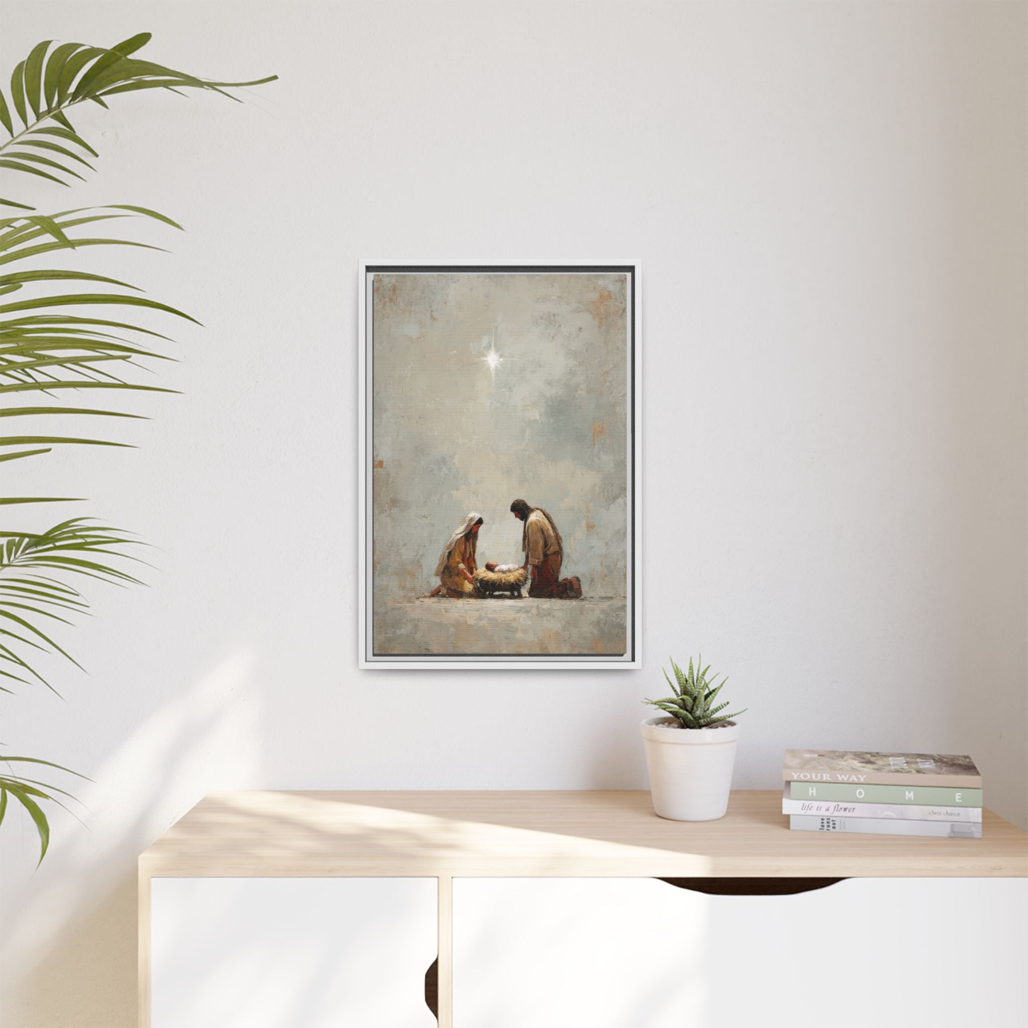 Nativity Scene Art Print - Warm Family Vibes