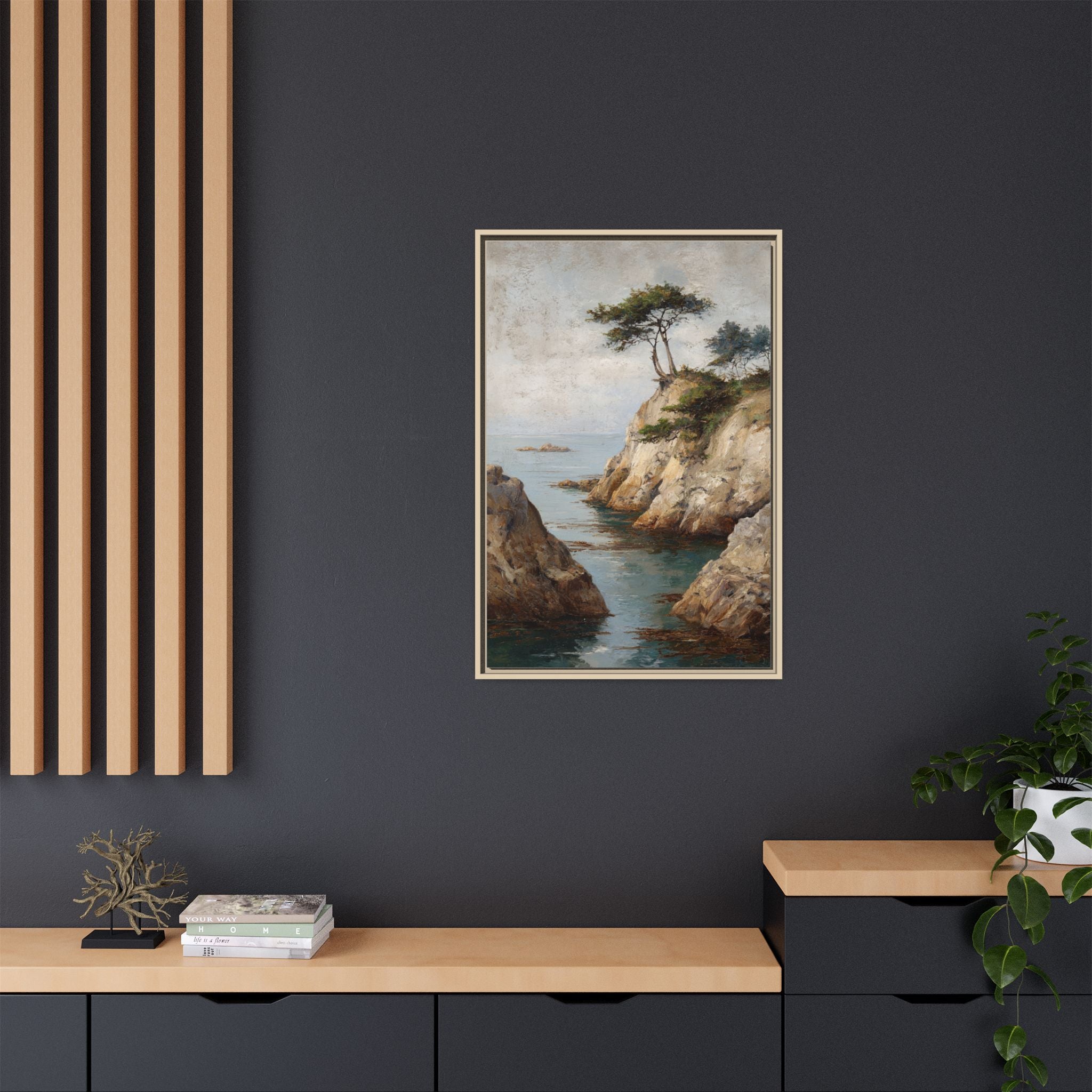 Serene Seaside Landscape Art - Tranquil Coastal Decor