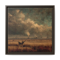 Cattle in Industrial Landscape | Vintage Style Art Print
