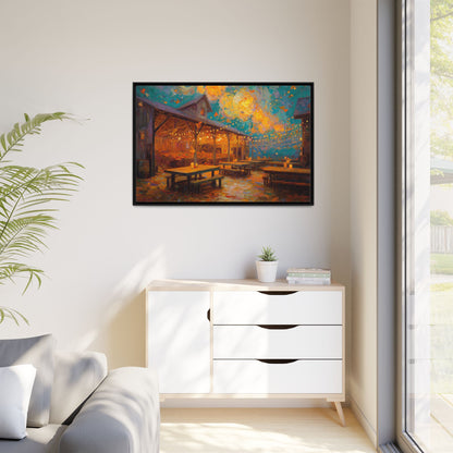 Autumn Festival Night Scene - Colorful Impressionist Art