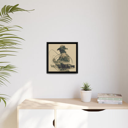 Lone Cowboy Silhouette Art - Vintage Western Charm