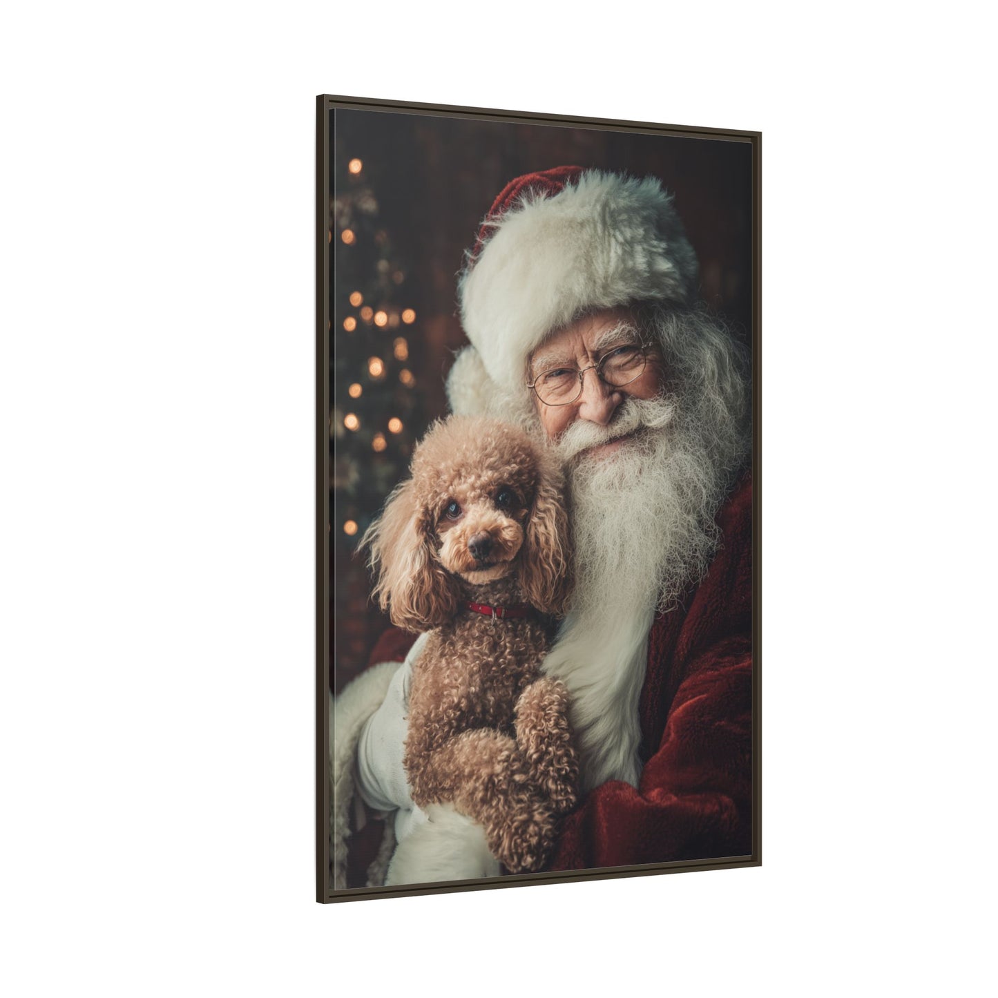 Heartwarming Santa and Poodle Artwork – Holiday Home Décor