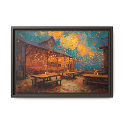 Autumn Festival Night Scene - Colorful Impressionist Art
