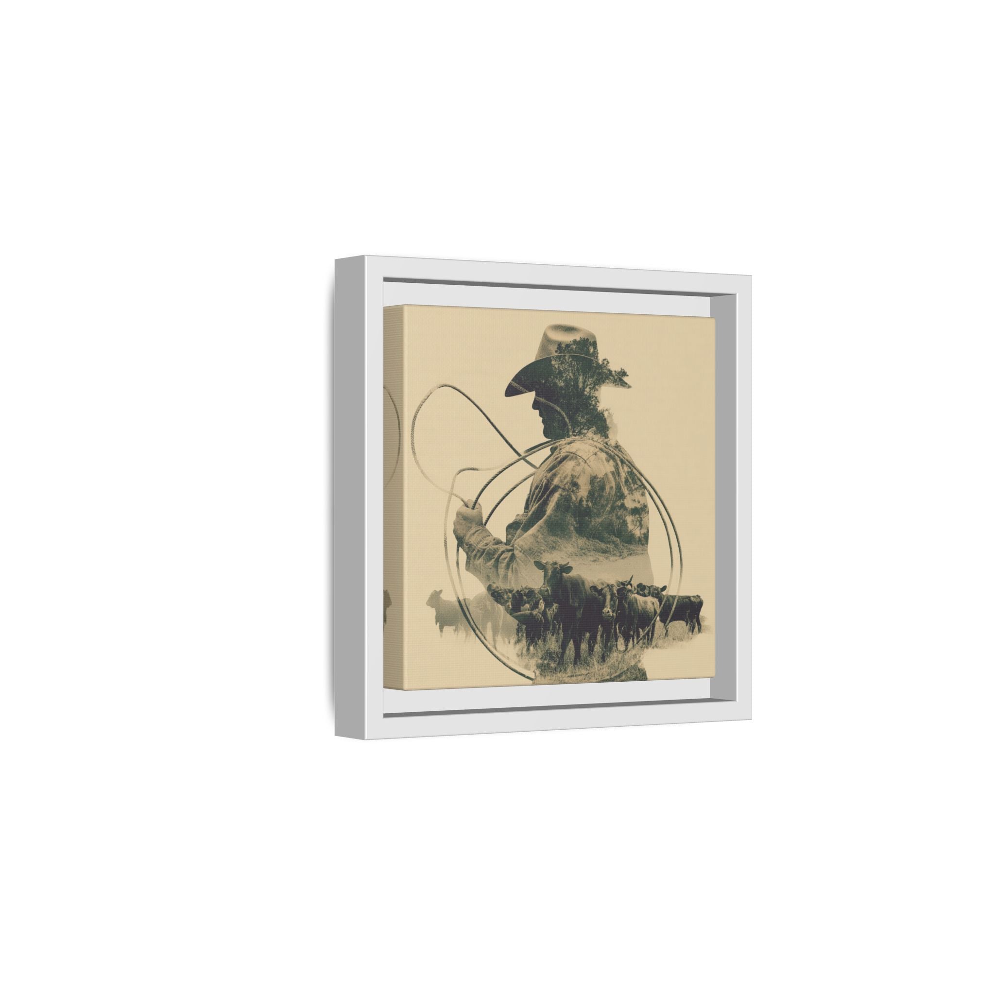 Lone Cowboy Silhouette Art - Vintage Western Charm