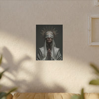 Ethereal Blindfolded Saint Art | Spiritual Home Decor