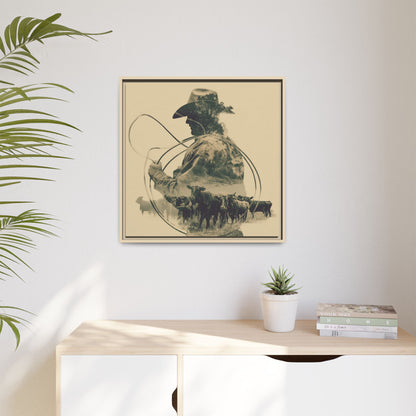 Lone Cowboy Silhouette Art - Vintage Western Charm