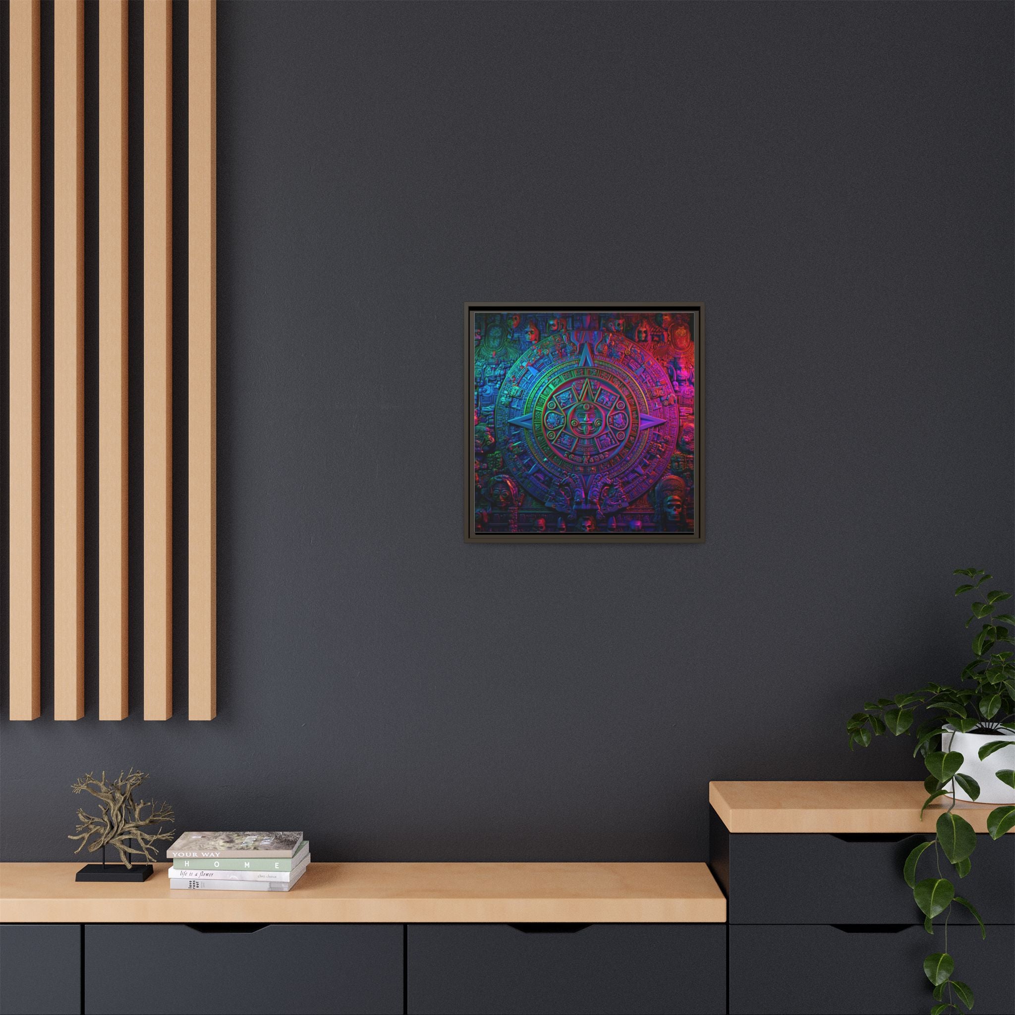 Aztec Mandala Wall Art - Colorful Cultural Decor