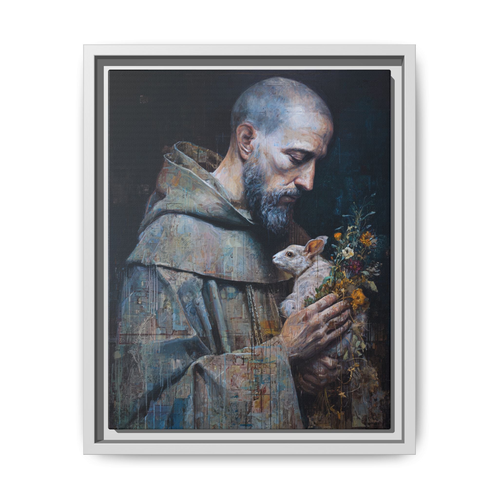 Saint Francis and Rabbit Artwork - Nature Inspired Wall Art