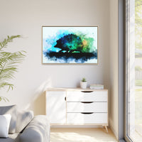 Hedgehog Silhouette Watercolor Art | Nature-Inspired Home Decor