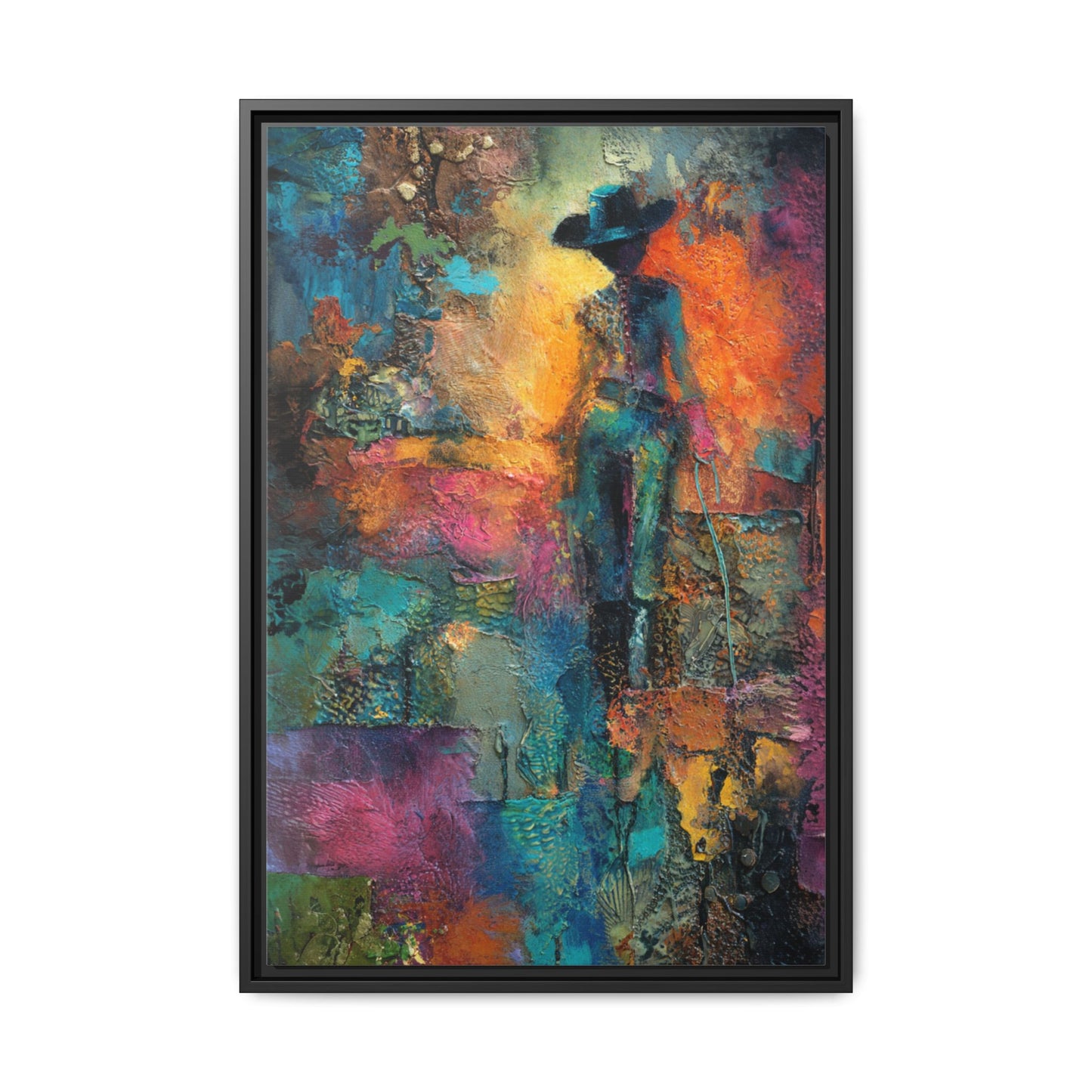 Abstract Cowgirl Art | Colorful Canvas Artwork