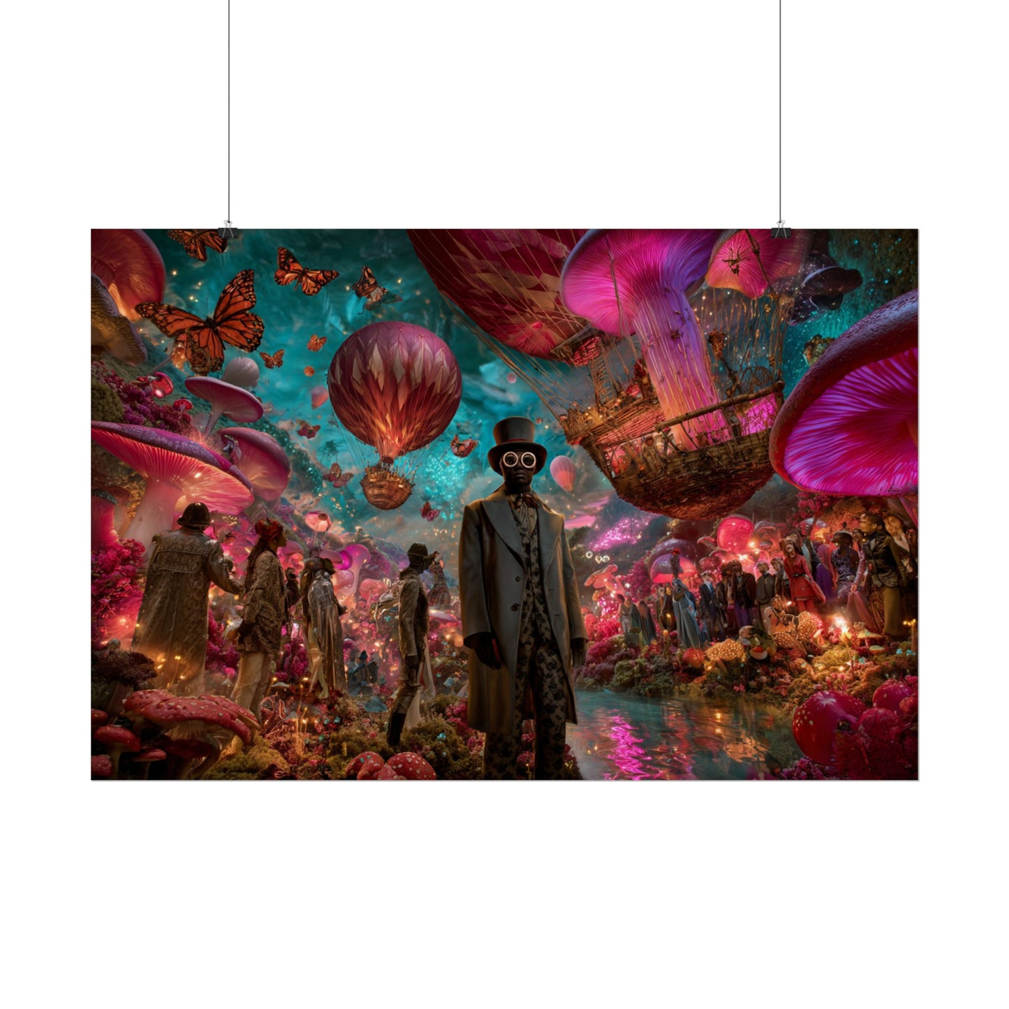 Whimsical Hot Air Balloon Fantasy Artwork | Surreal Landscape