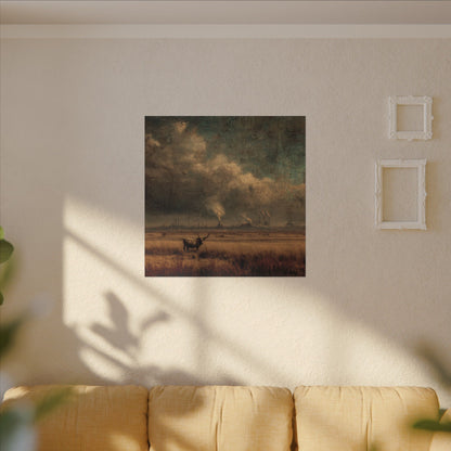 Cattle in Industrial Landscape | Vintage Style Art Print