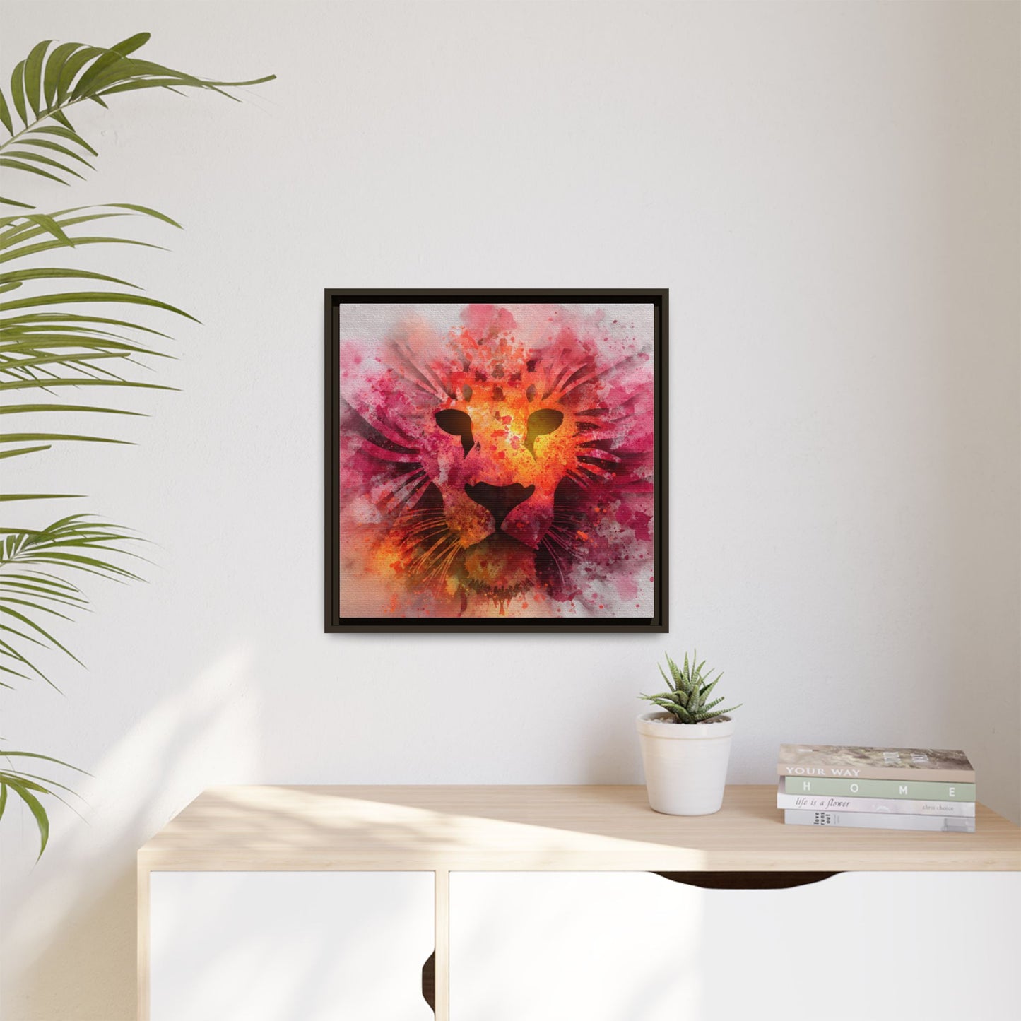 Vibrant Lion Artwork – Bold Watercolor Print