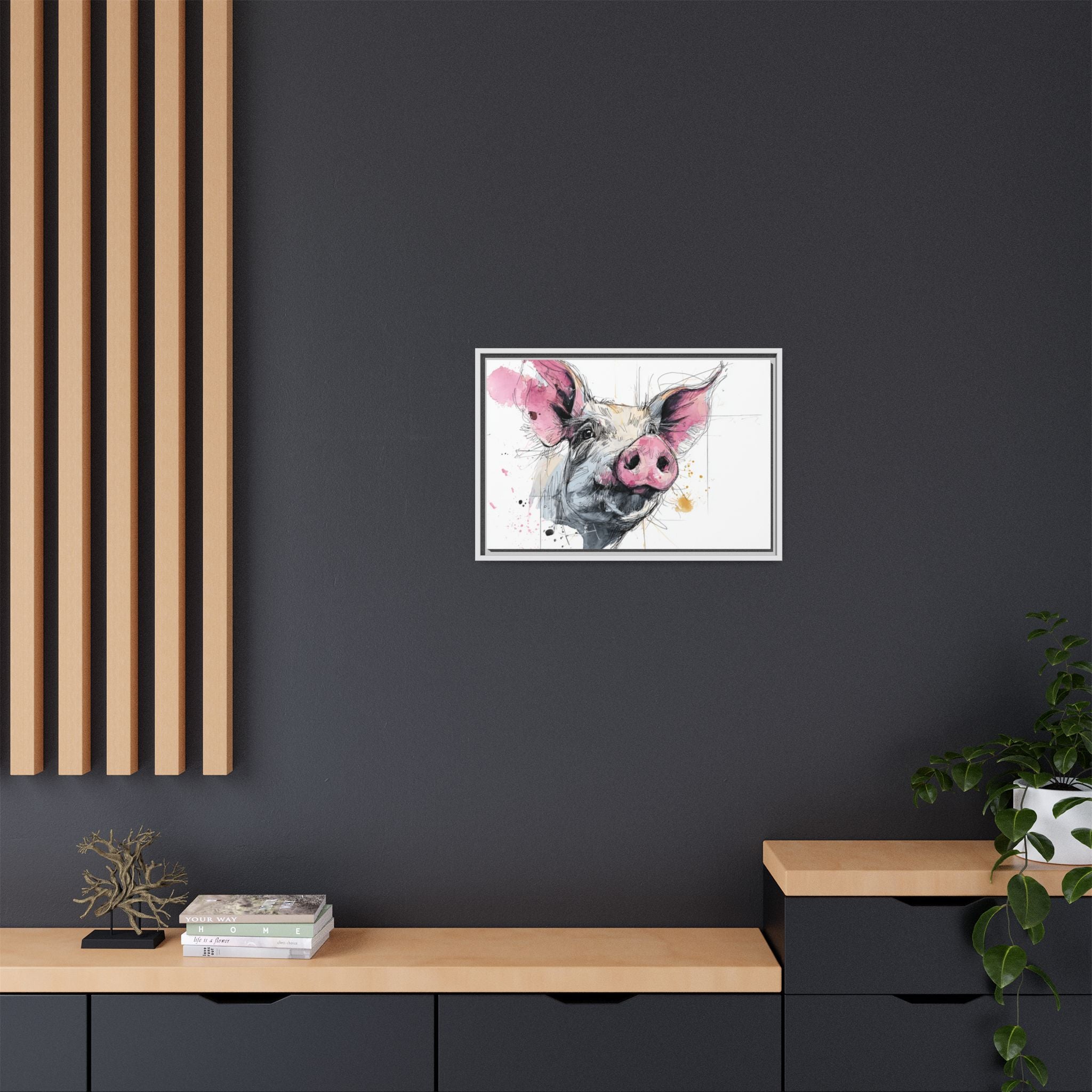 Whimsical Pig Art Print - Playful Farmhouse Decor