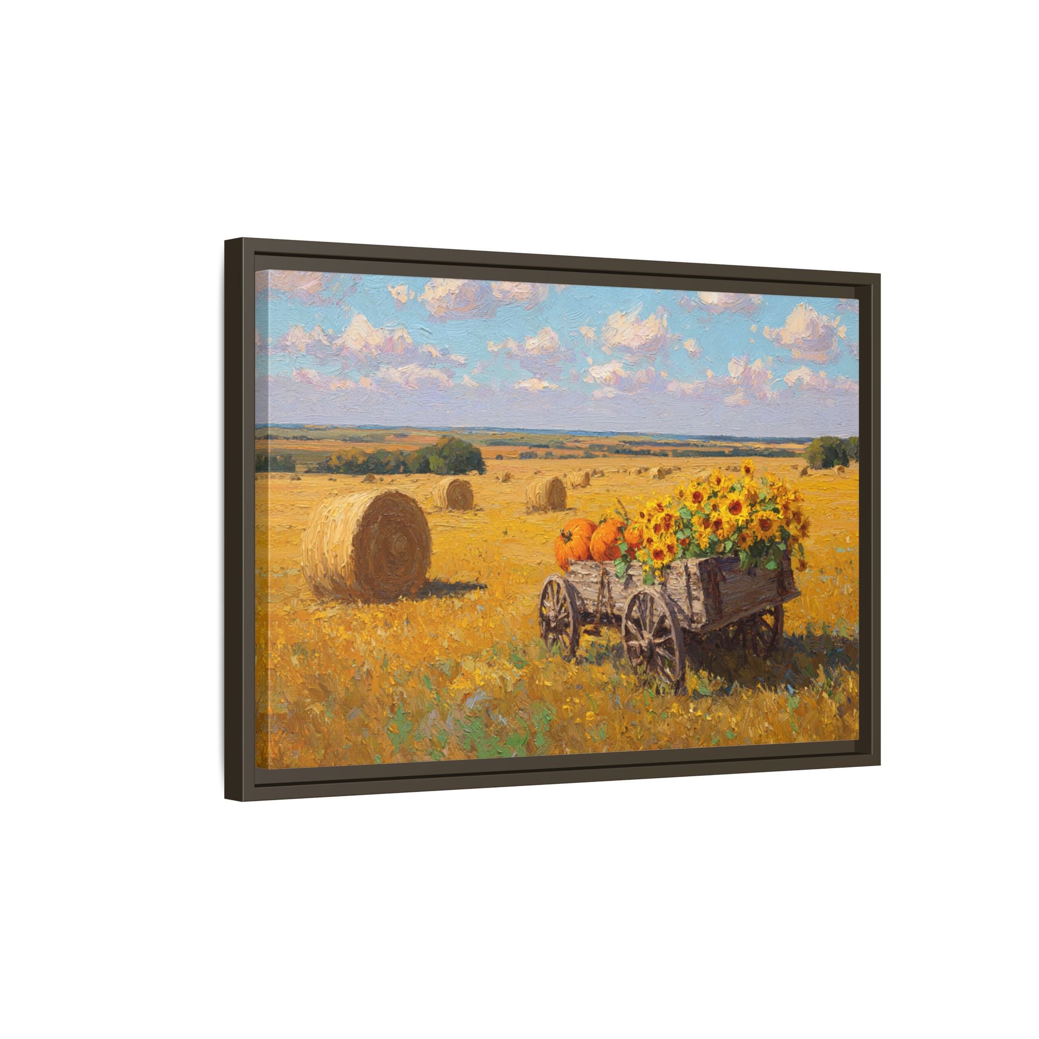 Sunflower Harvest Wagon Decor | Rustic Farm Art for Home