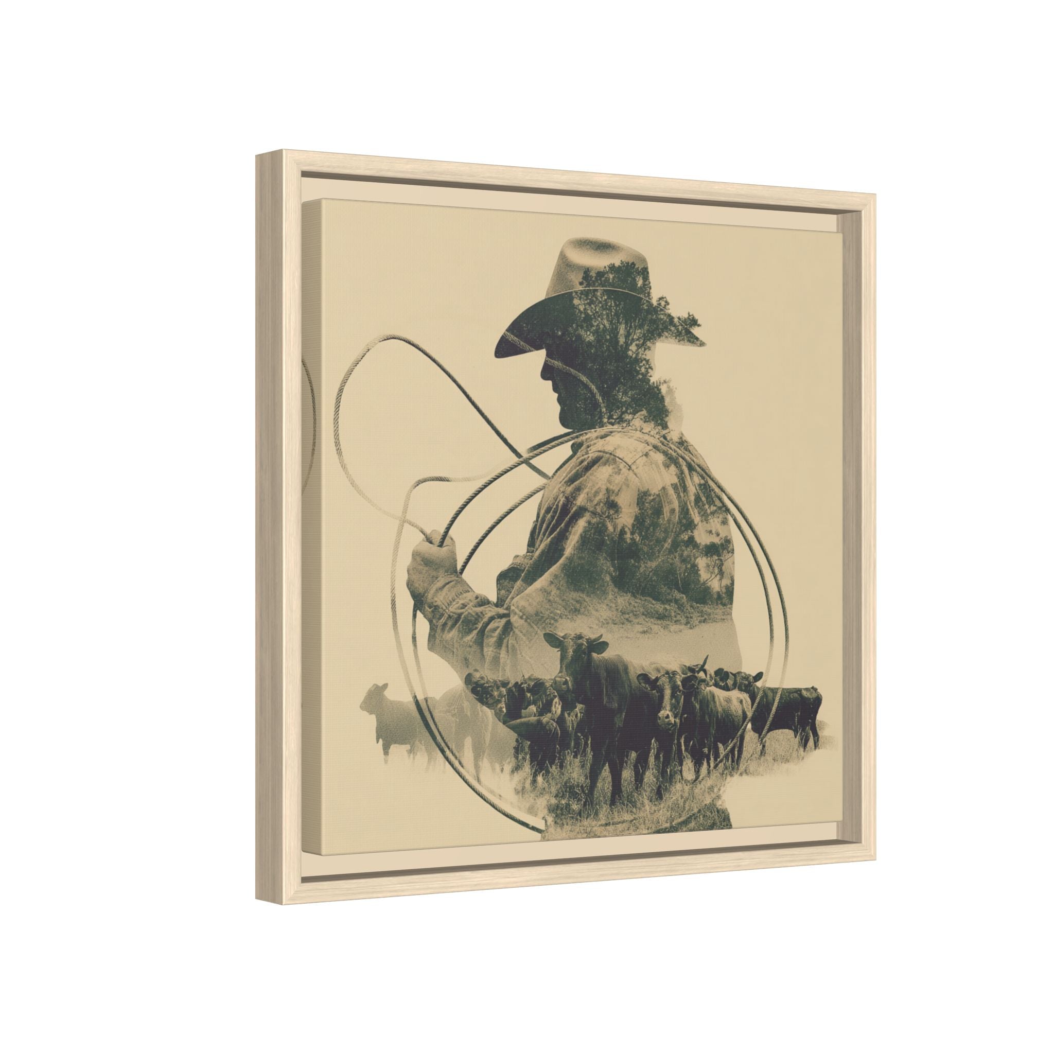 Lone Cowboy Silhouette Art - Vintage Western Charm