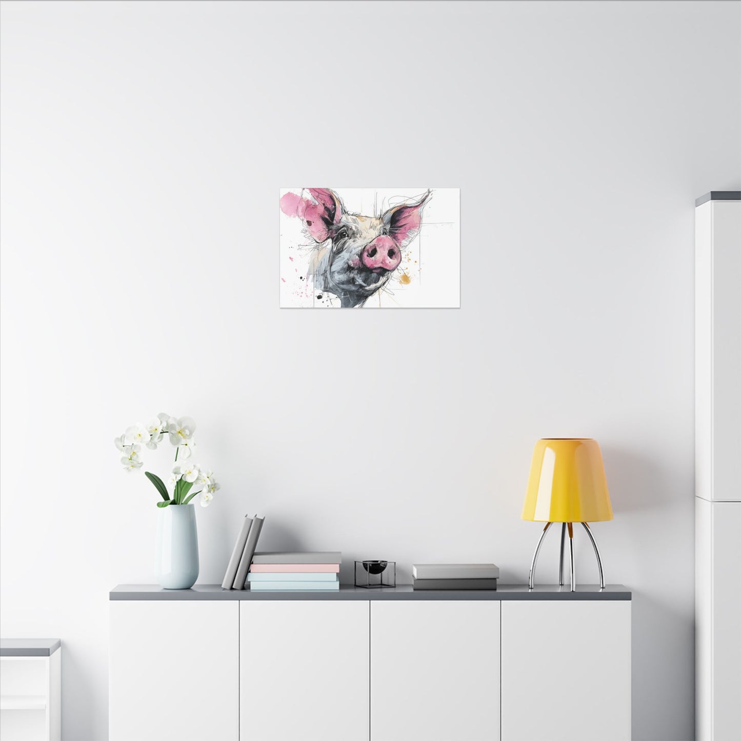 Whimsical Pig Art Print - Playful Farmhouse Decor