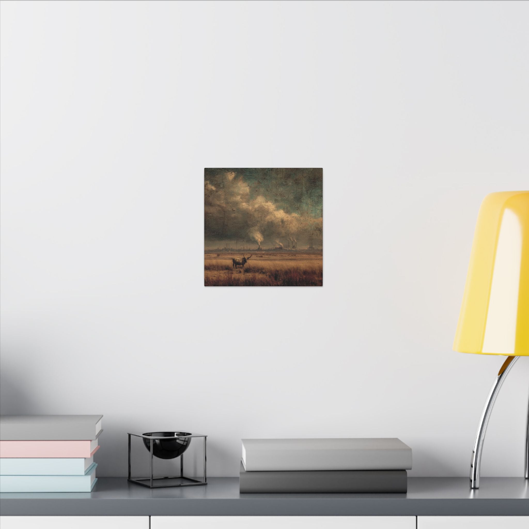 Cattle in Industrial Landscape | Vintage Style Art Print